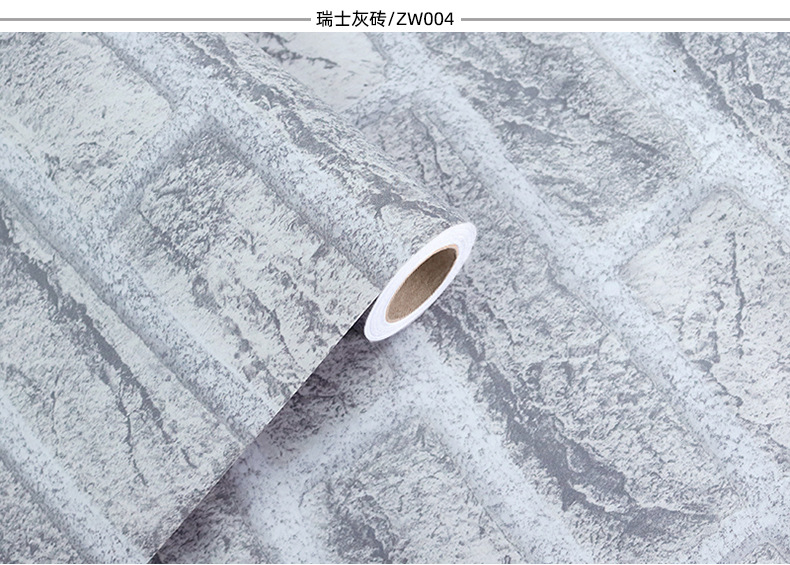 Swiss Red Brick Waterproof Stickers PVC Wallpaper Self-Adhesive Thickening Dormitory Decoration Snowflake Brick