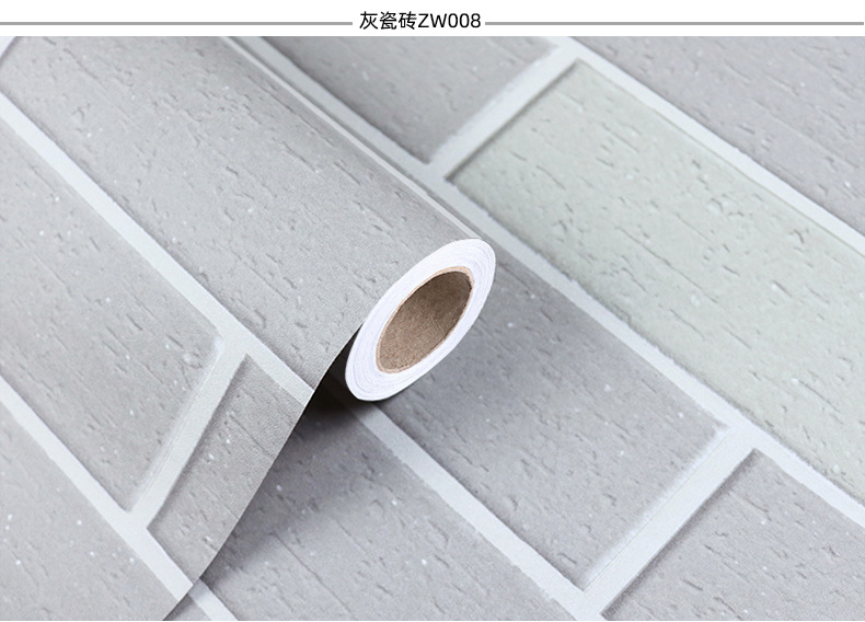 Swiss Red Brick Waterproof Stickers PVC Wallpaper Self-Adhesive Thickening Dormitory Decoration Snowflake Brick