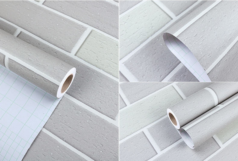 Swiss Red Brick Waterproof Stickers PVC Wallpaper Self-Adhesive Thickening Dormitory Decoration Snowflake Brick