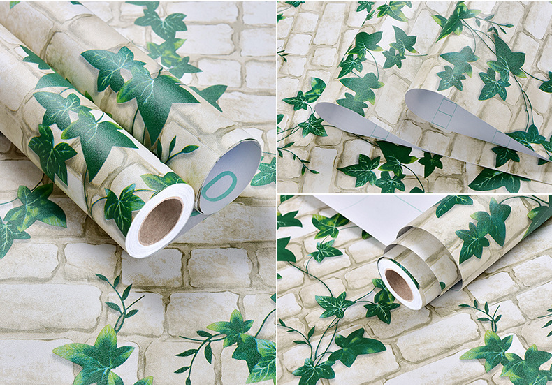 Swiss Red Brick Waterproof Stickers PVC Wallpaper Self-Adhesive Thickening Dormitory Decoration Snowflake Brick