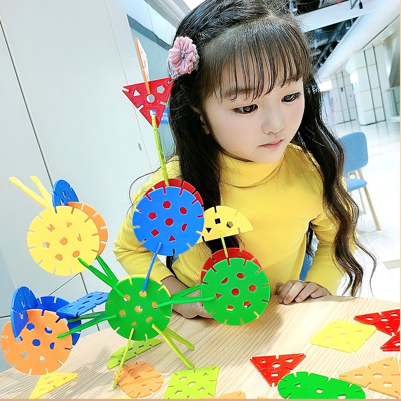 Snowflake Brick Plug Snowflake Kindergarten Assembly Enlightenment Building Blocks Children's Educational Toys