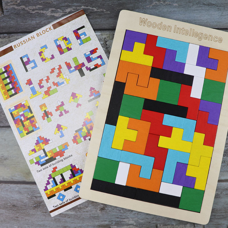 Sales Wooden Tetris Children&#039;s Educational Toys Early Education Boys and Girls 3-6 Years Old Puzzle Puzzle Toy Block