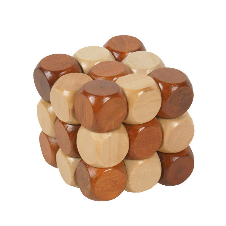 Mixed Wholesale Burr Puzzle Burr Puzzle Stall Toy Wooden Disassembly Combination Unlock Children Toy Block