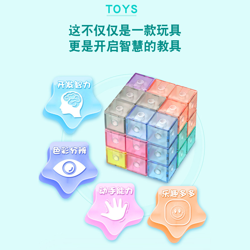 Toy Block Blocks Rubik&#039;s Cube SUO-MA Cube Children&#039;s Intelligence Square Luban Cube Assembling Interest Toys