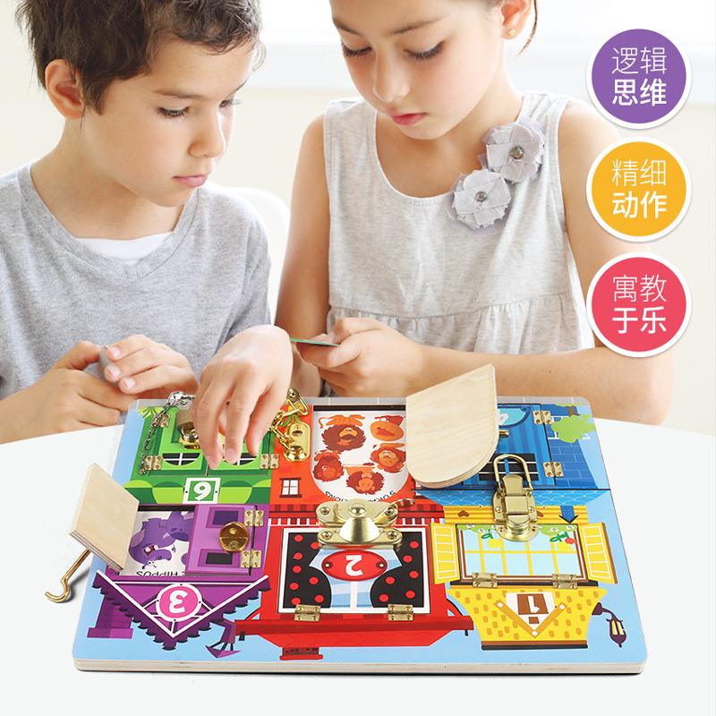 Toy Block Busy Board Busyboard Animal House DIY Busy Block Montessori Early Education Educational Thinking Cognitive Toy