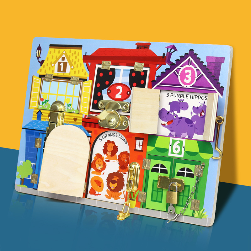 Toy Block Busy Board Busyboard Animal House DIY Busy Block Montessori Early Education Educational Thinking Cognitive Toy