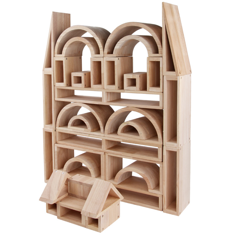 Toy Block Original Wooden Outdoor 58 Medium Hollow Large Building Blocks Early Childhood Educational Toys