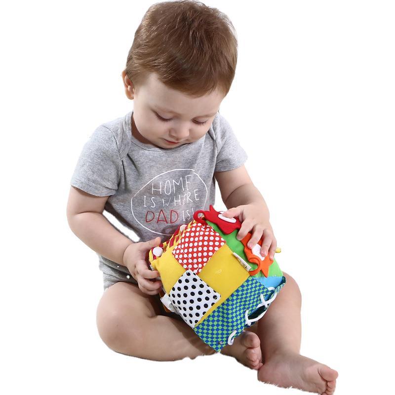 New Children&#039;s Intelligence Development Rubik&#039;s Cube Baby Fabric Toy Block Pedology Dressing Early Education Teaching Aids Wholesale