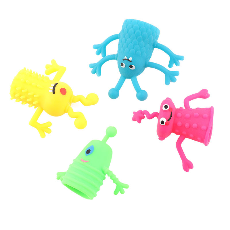 Halloween Trick and Joke Mixed Mini Finger Puppets TPR Soft Rubber Monster Story prank Toy