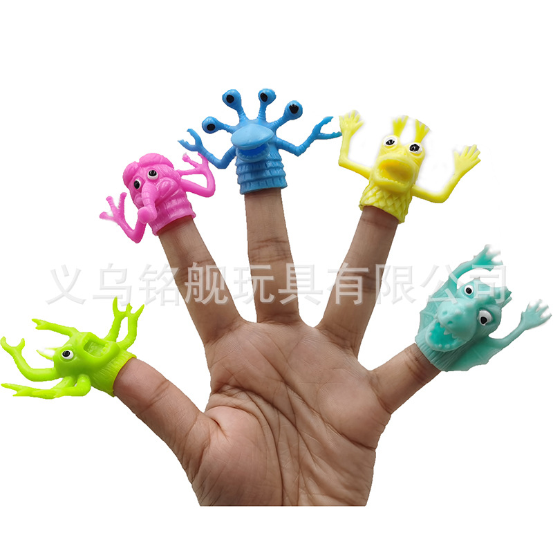 Halloween Trick and Joke Mixed Mini Finger Puppets TPR Soft Rubber Monster Story prank Toy