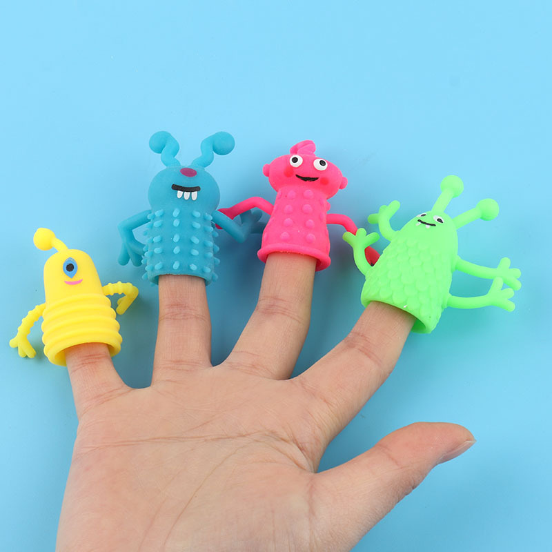 Halloween Trick and Joke Mixed Mini Finger Puppets TPR Soft Rubber Monster Story prank Toy