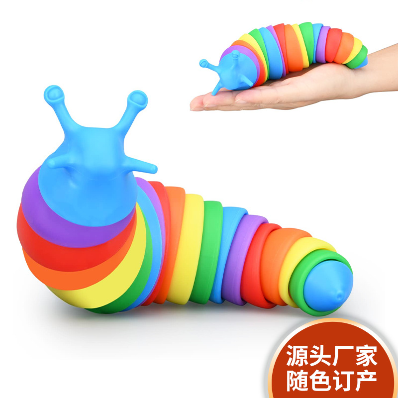 Decompression Slug Snail Twisting Children&#039;s Toy Fidget Slug Slug Prank Decompression Rainbow Worm