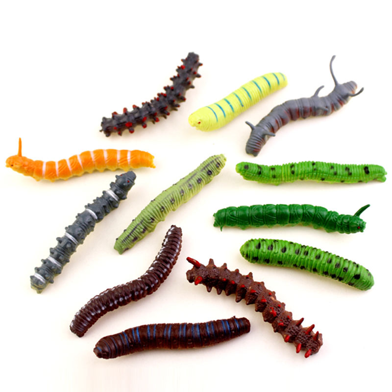 12 Simulation Caterpillar Cabbage Insect Crawling prank Toy