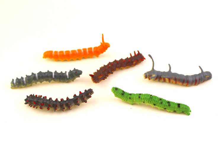 12 Simulation Caterpillar Cabbage Insect Crawling prank Toy