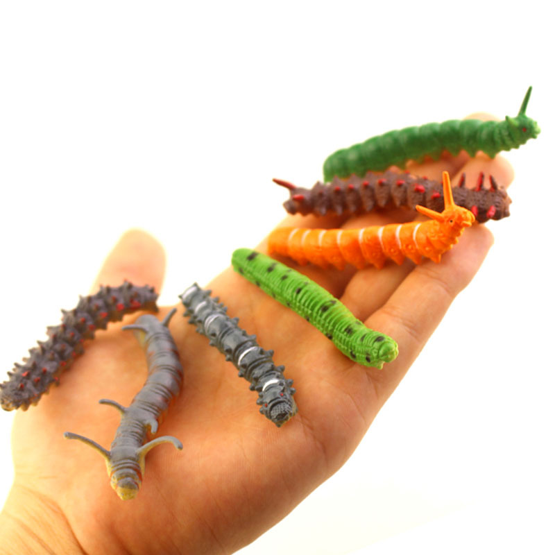 12 Simulation Caterpillar Cabbage Insect Crawling prank Toy