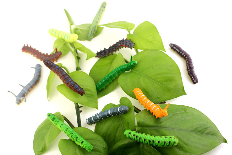 12 Simulation Caterpillar Cabbage Insect Crawling prank Toy