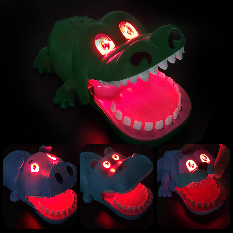 Crocodile Trick Decompression Game Children&#039;s Sound Light Shark Dinosaur Bite Finger Toy Stall Toy Supply prank Toy