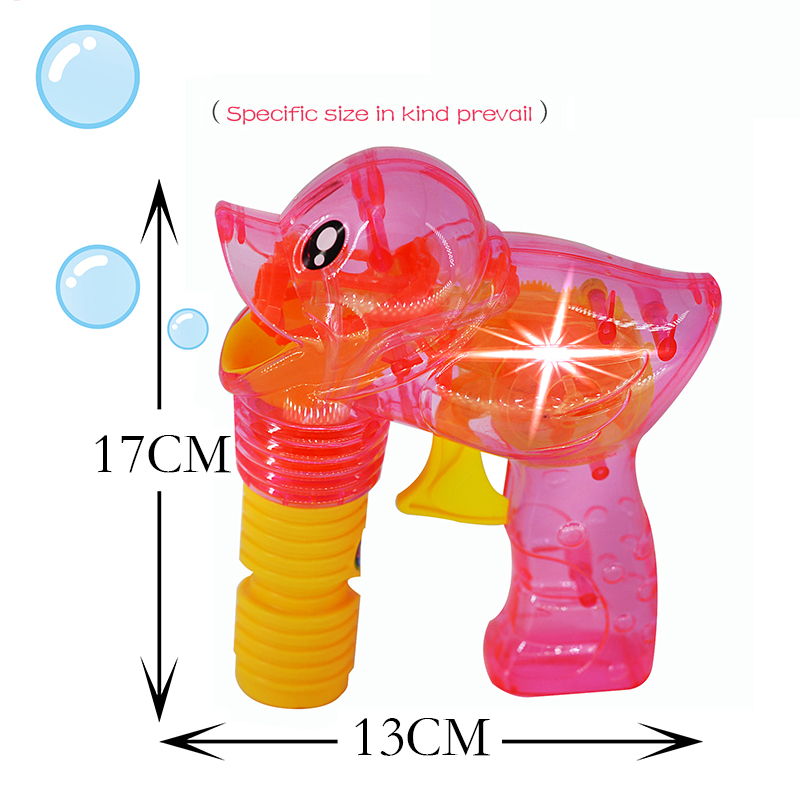 Children duck modelling dazzle colour light bubble gun toys not leaking bubble generator