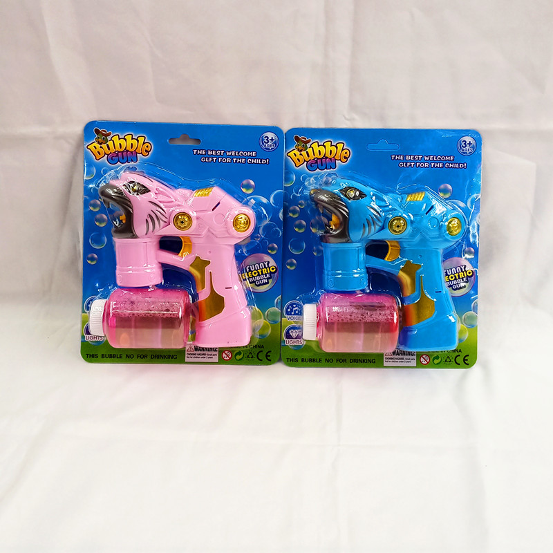 Children&#039;s educational toy card with environmental protection plastic electric cartoon bubble gun toy