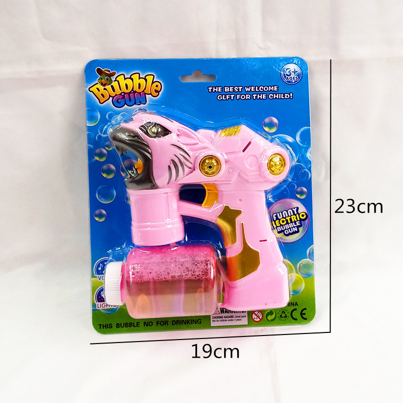 Children&#039;s educational toy card with environmental protection plastic electric cartoon bubble gun toy