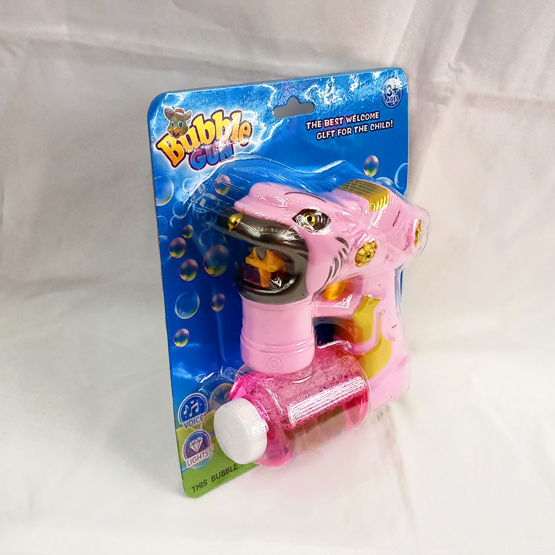 Children&#039;s educational toy card with environmental protection plastic electric cartoon bubble gun toy
