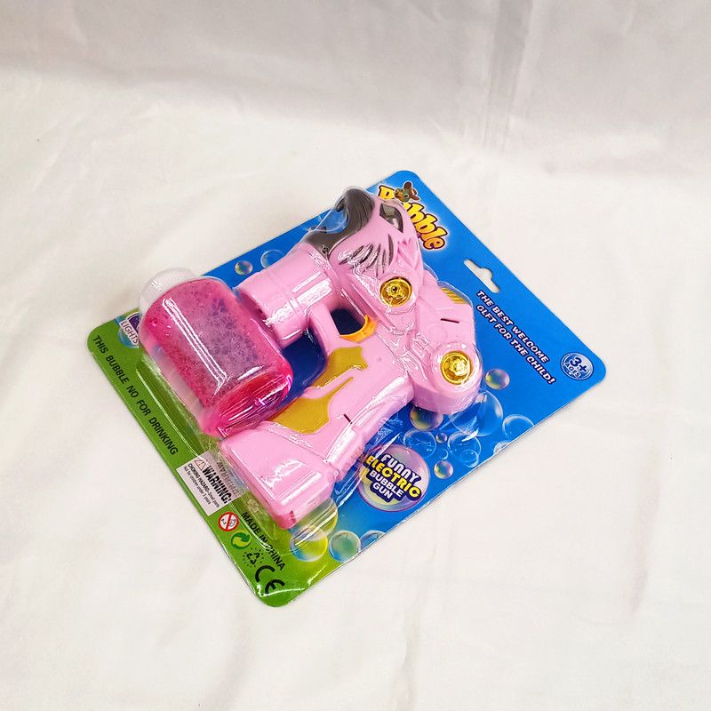 Children's educational toy card with environmental protection plastic electric cartoon bubble gun toy