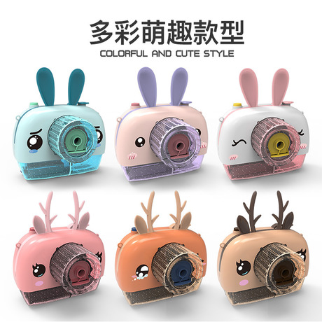 Manufacturers direct children&#039;s cartoon electric bubble gun douyin with a cute fun bubble camera light music