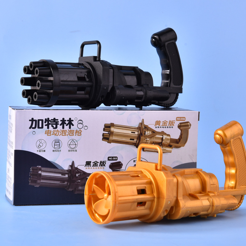 Tiktok Same Gatling Bubble Gun Semi-automatic Hair Dryer Bubble Gun Beach Water Playing Toy