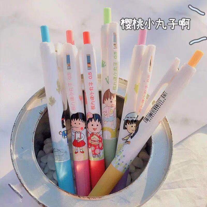 INS Cute Limited Maruko Gel Pen Student Push Type 0.5mm Good-looking Cartoon Internet Hot Girlish INS Cute Limited Maruko Gel Pen Student Push Type 0.5mm Good-looking Cartoon Internet Hot Girlish