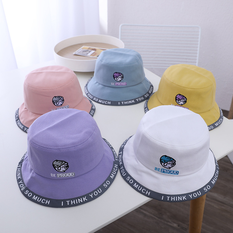 Cartoon Dog Letter Cap Bucket Hat Girls 1-4 Years Old Autumn Maruko