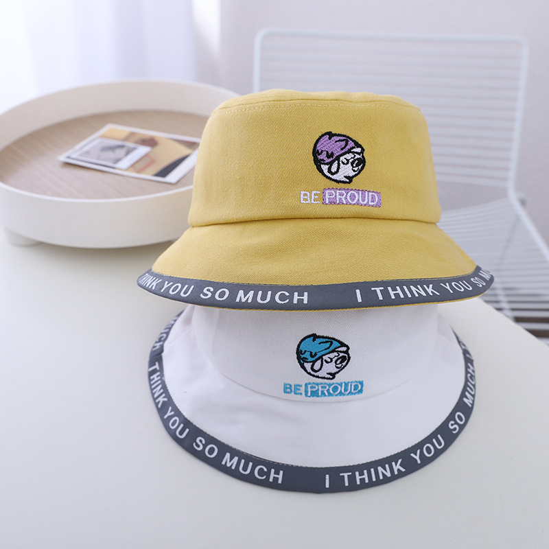 Cartoon Dog Letter Cap Bucket Hat Girls 1-4 Years Old Autumn Maruko