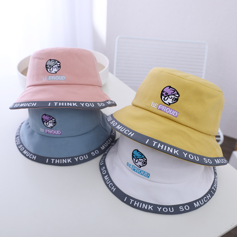 Cartoon Dog Letter Cap Bucket Hat Girls 1-4 Years Old Autumn Maruko