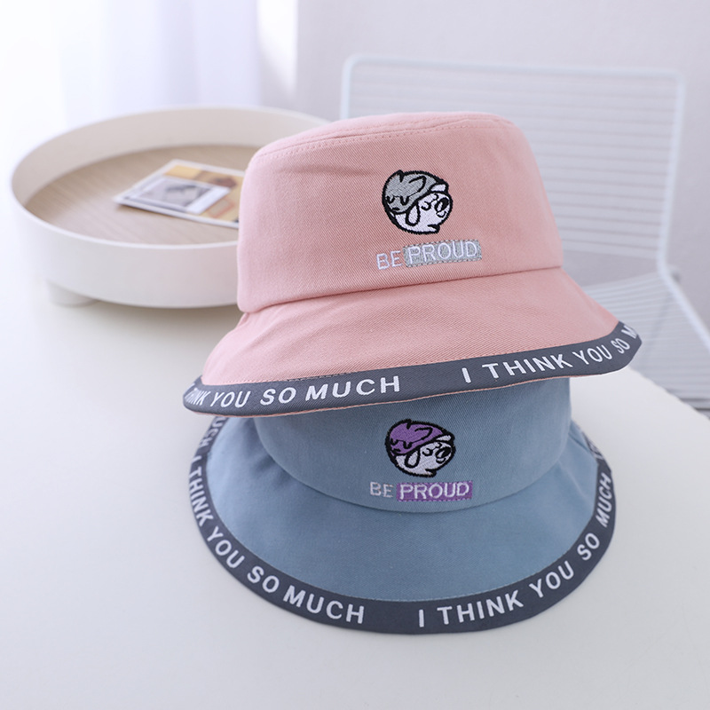 Cartoon Dog Letter Cap Bucket Hat Girls 1-4 Years Old Autumn Maruko