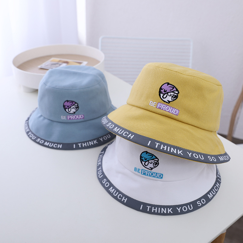 Cartoon Dog Letter Cap Bucket Hat Girls 1-4 Years Old Autumn Maruko