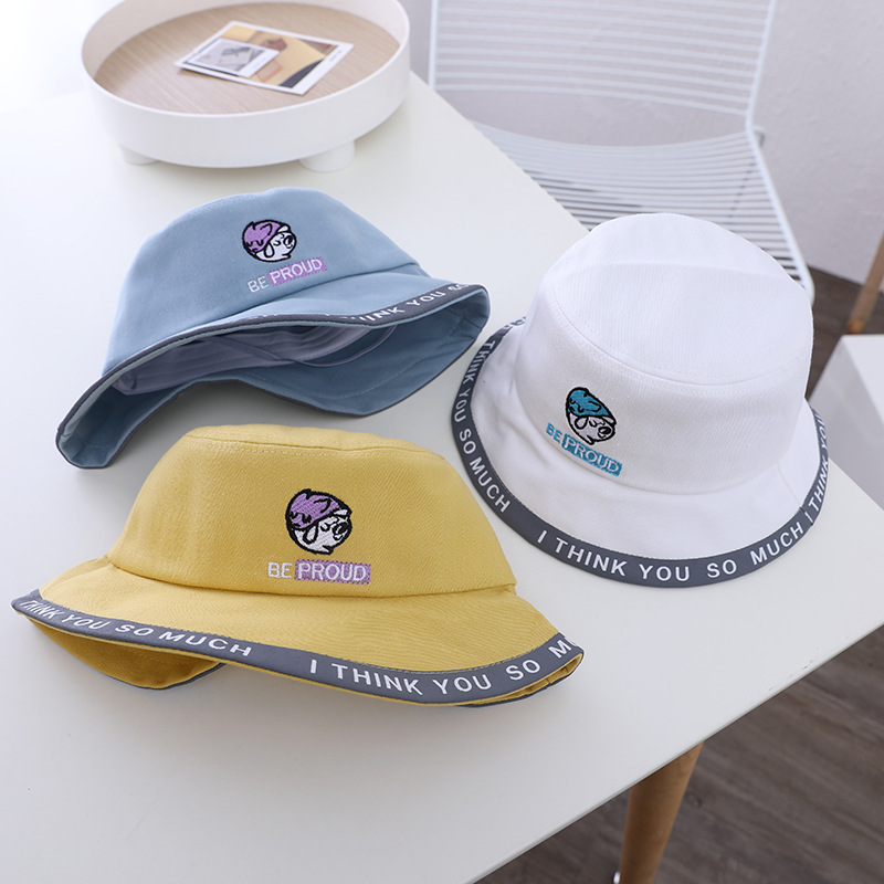 Cartoon Dog Letter Cap Bucket Hat Girls 1-4 Years Old Autumn Maruko