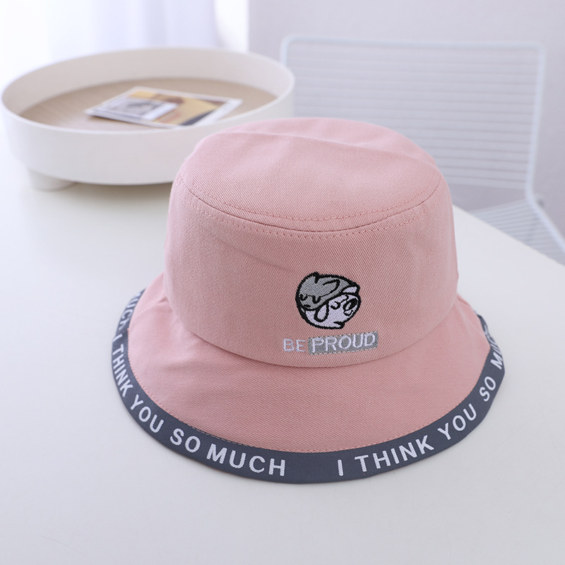 Cartoon Dog Letter Cap Bucket Hat Girls 1-4 Years Old Autumn Maruko