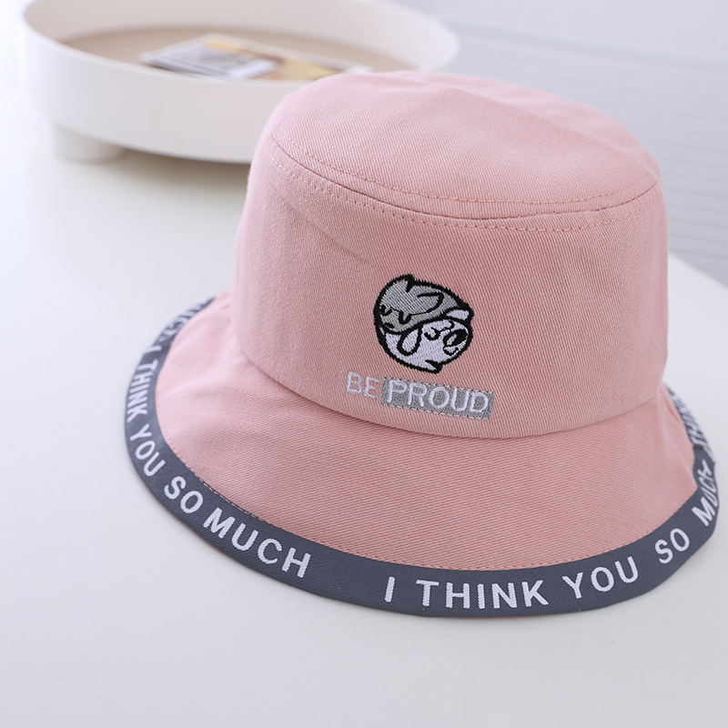 Cartoon Dog Letter Cap Bucket Hat Girls 1-4 Years Old Autumn Maruko
