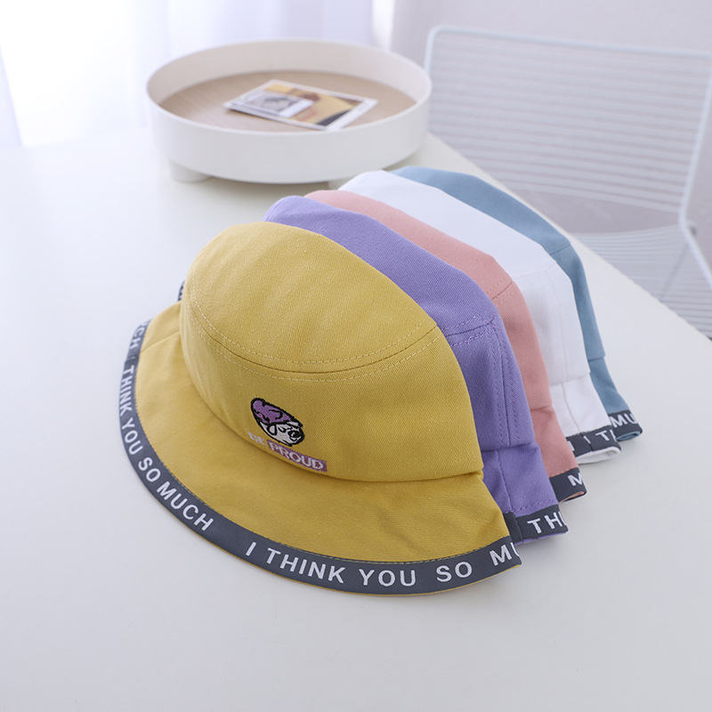Cartoon Dog Letter Cap Bucket Hat Girls 1-4 Years Old Autumn Maruko