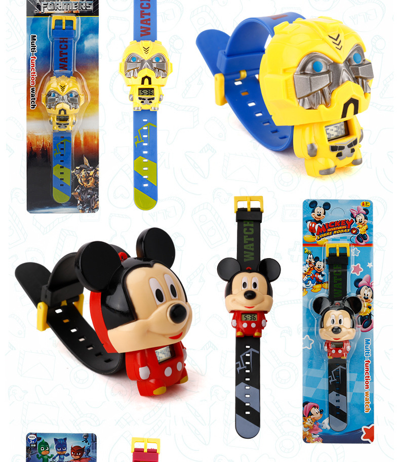 Internet Hot Electronic Watch Marvel Adorkable Modeling Iron Man Spider-Man Q Version Children's Toy Gift Internet Hot Electronic Watch Marvel Adorkable Modeling Iron Man Spider-Man Q Version Children's Toy Gift