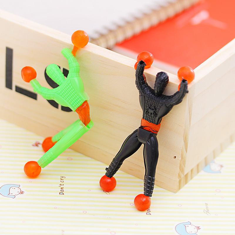 Hot Sale Fun Creative Flip Bucket Wall Climbing Superman Spider-Man Sticky Wall Climbing Spider-Man Toy