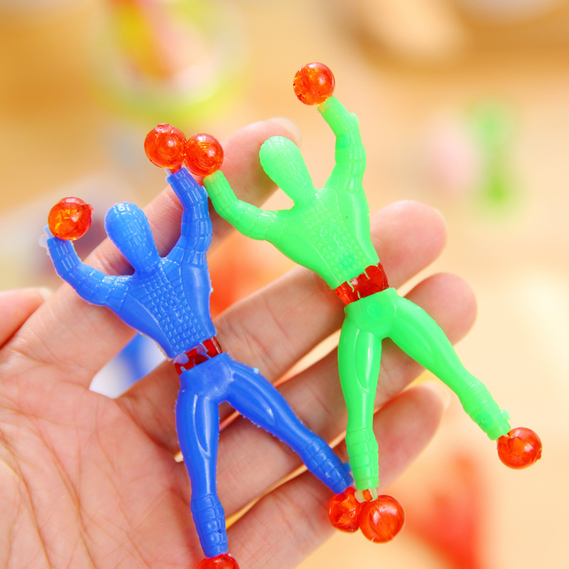 Hot Sale Fun Creative Flip Bucket Wall Climbing Superman Spider-Man Sticky Wall Climbing Spider-Man Toy
