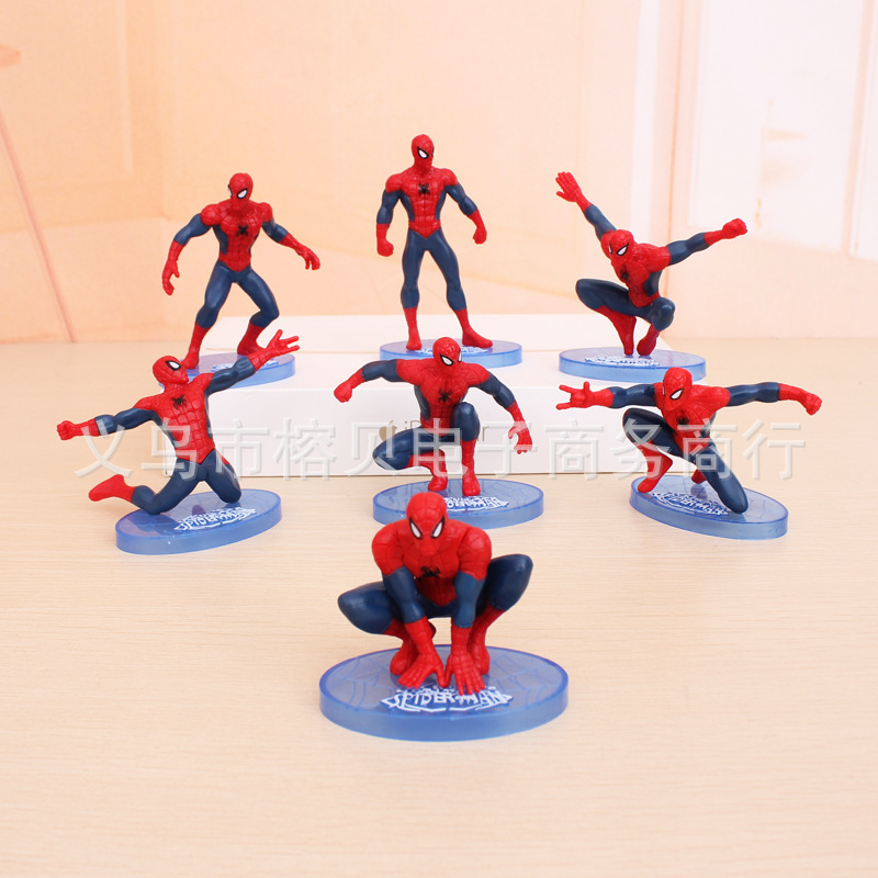 PVC Solid Spider-Man Cake Decorative Ornaments Toy Garage Kit Doll Model Situation Cake Ornaments