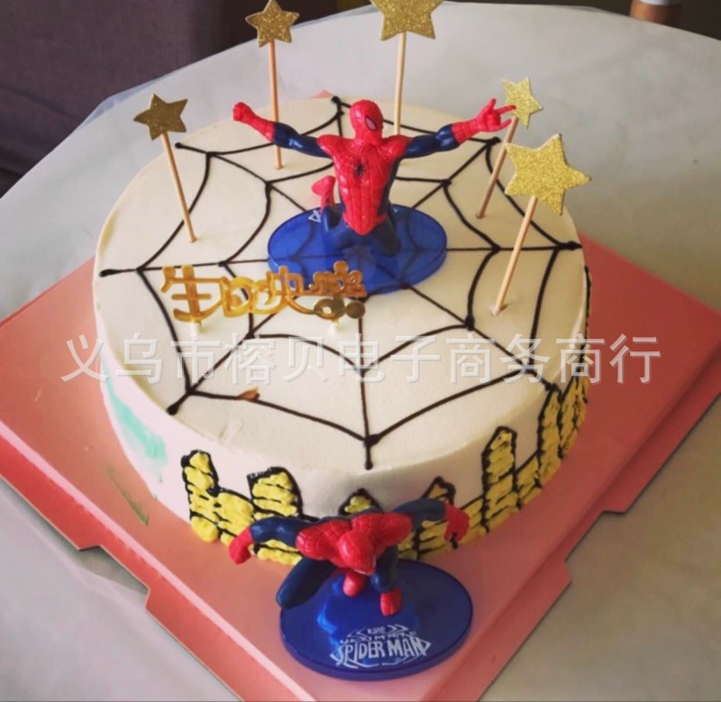 PVC Solid Spider-Man Cake Decorative Ornaments Toy Garage Kit Doll Model Situation Cake Ornaments PVC Solid Spider-Man Cake Decorative Ornaments Toy Garage Kit Doll Model Situation Cake Ornaments
