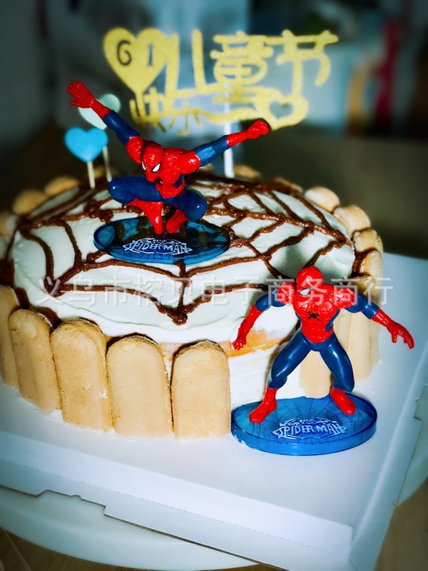 PVC Solid Spider-Man Cake Decorative Ornaments Toy Garage Kit Doll Model Situation Cake Ornaments PVC Solid Spider-Man Cake Decorative Ornaments Toy Garage Kit Doll Model Situation Cake Ornaments