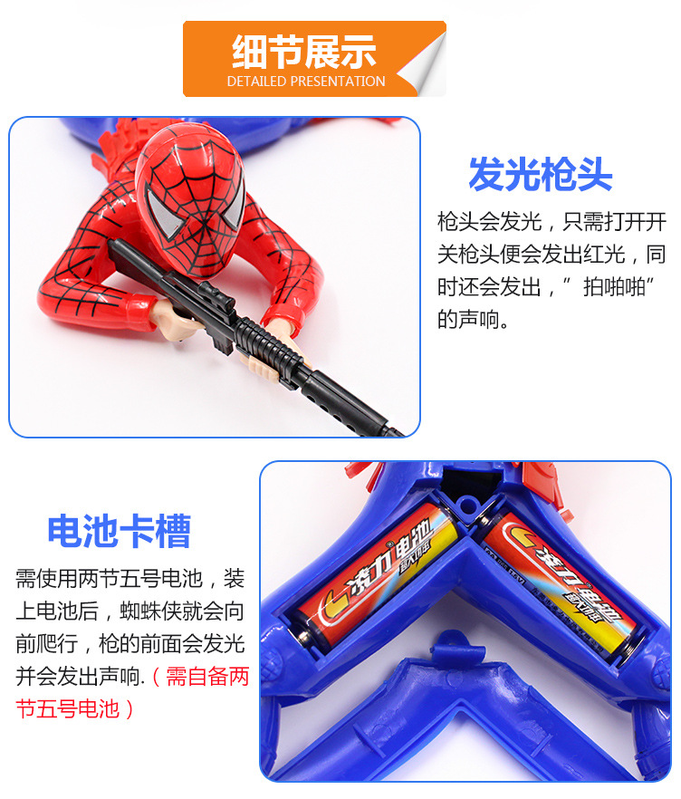Bear out Electric Spider-Man Crawling Toy for Children with Light Sound Crawling Strong Brother Crawling Toy Wholesale Bear out Electric Spider-Man Crawling Toy for Children with Light Sound Crawling Strong Brother Crawling Toy Wholesale