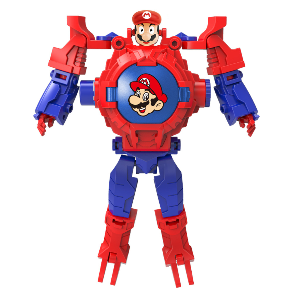 Children&#039;s Watch Luminous Ultraman Toy Boy Transformation Robot Electronic Watch Projection Lamp Watch Spider-Man Watch