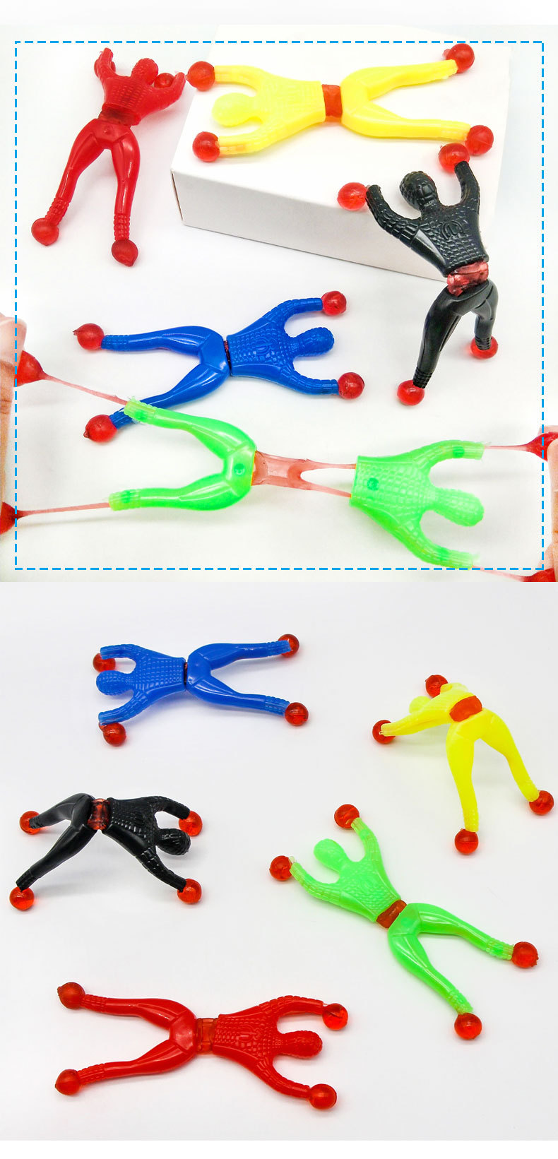 Wall Climbing Man Sticky Spider-Man Wall Climbing Superman Wall Climbing Man Trick Stress Relief TPR Expandable Material Toy