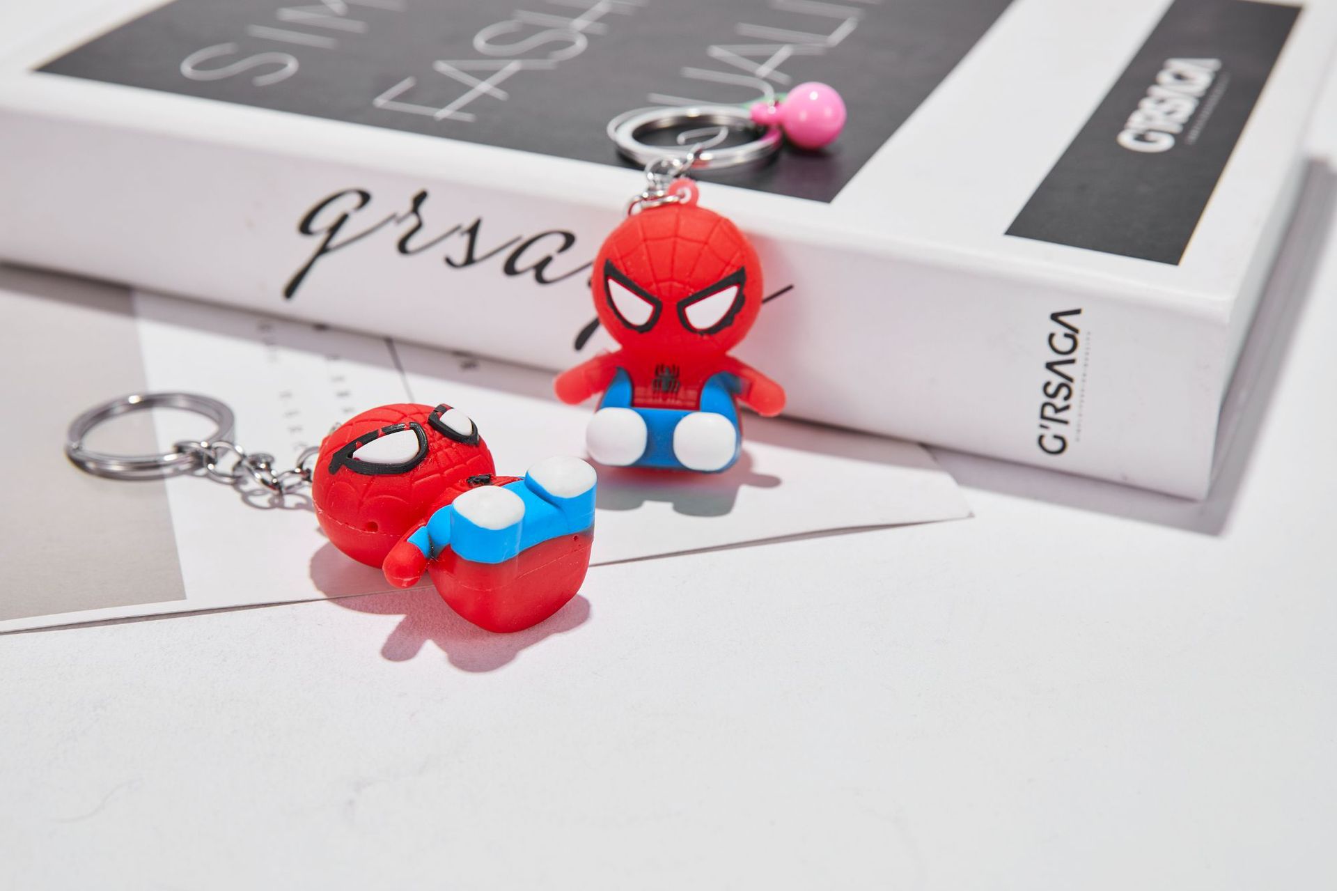 Gift Net Red Toy Superhero Pendant Spider-Man Keychain Color Spider-Man Silicone Doll