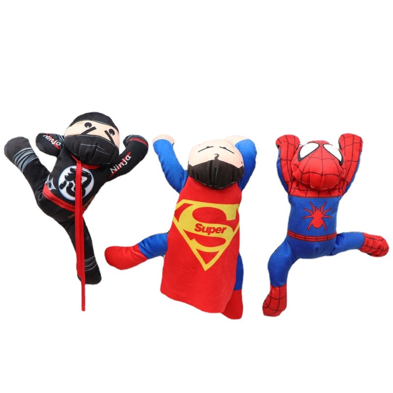 Spider-Man Toy  Car Roof Spider-Man Ninja Superman Decoration Doll Car Outside Super Cool Ornament Magnetic Doll Tail