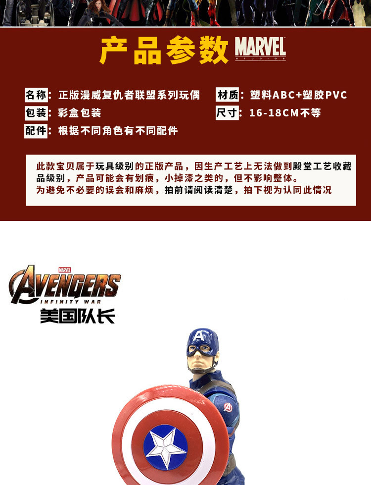 Marvel Avengers 4 Iron Man Captain America Spider-Man Killer DollSpider-Man Toy